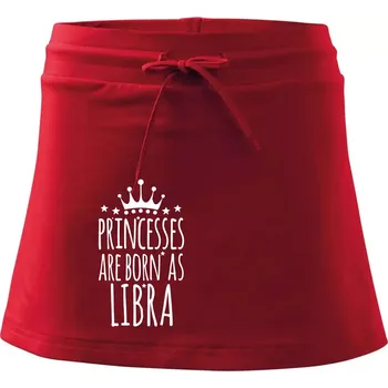 Dámská sukně Princesses are born as Libra - Váhy - Sportovní sukně - two in one - L ( Červená )