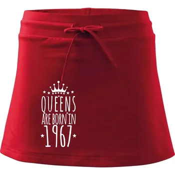 Dámská sukně Queens are born in 1967 - Sportovní sukně - two in one - XS ( Červená )