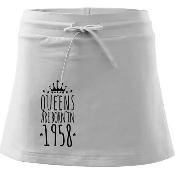 Dámská sukně Queens are born in 1958 - Sportovní sukně - two in one - XL ( Bílá )