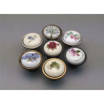 Nábytkové kování Knopka s porcelánem a dekorací 35mm 24916K03500 Povrchová úprava: 09