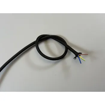 elektrický kabel Kabel textilní opředený 2x0,75 černý 1m