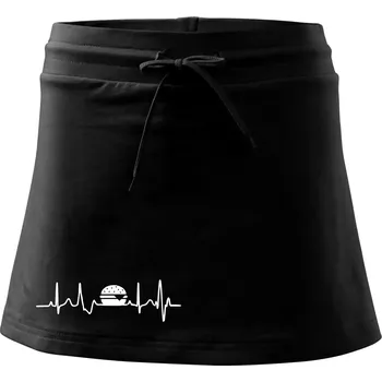 Dámská sukně Ekg hamburger - Sportovní sukně - two in one - XL ( Černá )