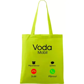 Voda volá - Taška bavlněná - 42 x 38 cm ( Limetková )