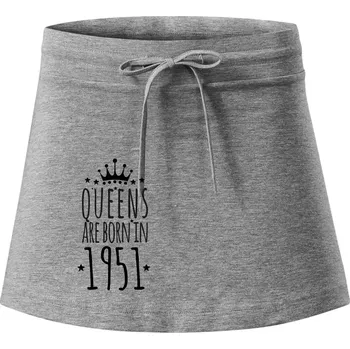 Dámské oblečení Queens are born in 1951 - Sportovní sukně - two in one - S ( Tmavě šedý melír )