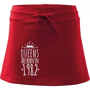 Dámská sukně Queens are born in 1982 - Sportovní sukně - two in one - S ( Červená )