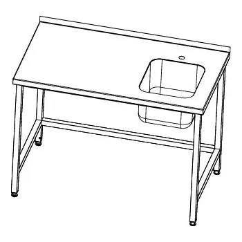 Dílenský stůl Nerba s.r.o Nerezový pracovní stůl s dřezem 1900x700x900