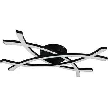 Trio Leuchten R23691132 POLLOCK - Stropní LED černé svítidlo 60 x 40cm, 22W, 2500lm, 3000K (Moderní stropní přisazený lustr v černé barvě)