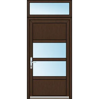 Vchodové dveře OknaDvereNaMiru.cz Vchodové plastové dveře SLOUPKOVÉ Zora 6 + Nadsvětlík – standardní termín výroby 90 x 220 cm