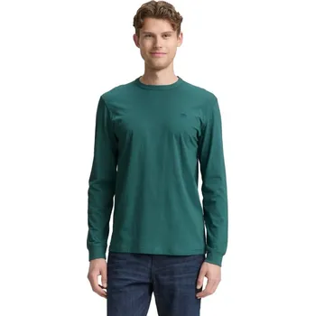 Pánské tričko TOM TAILOR® PÁNSKÉ TRIKO S DLOUHÝM RUKÁVEM - TMAVĚ ZELENÁ L