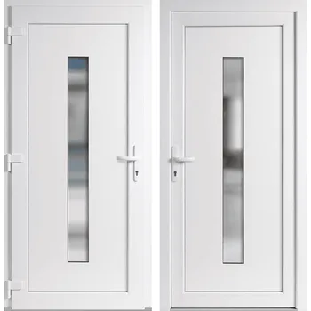 Vchodové dveře OknaDvereNaMiru.cz Vchodové plastové dveře Hana, bílá / bílá, levé, otevírání dovnitř, 110x210 cm