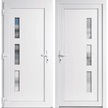Vchodové dveře OknaDvereNaMiru.cz Vchodové plastové dveře STYL Julie Bílá / Bílá – expresní výroba 70 x 165 cm