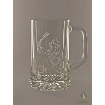 Sklenice Pískovaný půllitr s uchem - Policista