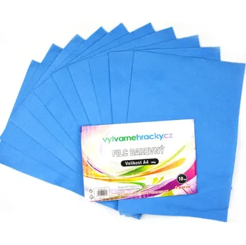 Výtvarný papír vytvarnehracky.cz Filc - 10 ks, Světle modrý, A4, 180 g
