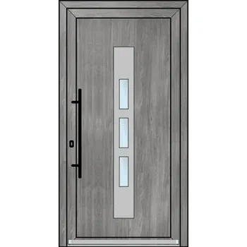 Vchodové dveře OknaDvereNaMiru.cz Vchodové plastové dveře INOX 1429 – standardní termín výroby 80 x 180 cm