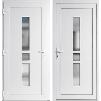 Vchodové dveře OknaDvereNaMiru.cz Vchodové plastové dveře Megan, bílá / bílá, levé, otevírání dovnitř, 88x198 cm