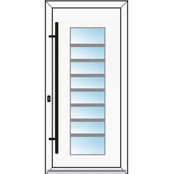 Vchodové dveře OknaDvereNaMiru.cz Vchodové plastové dveře INOX 1416-2 – standardní termín výroby 80 x 180 cm
