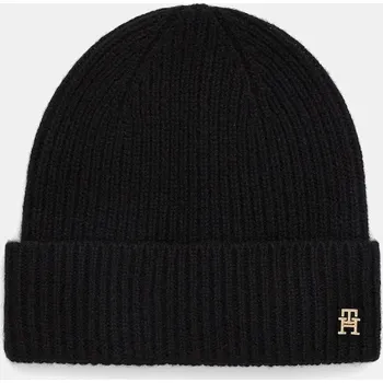 Čepice Kašmírová čepice Tommy Hilfiger černá barva, AW0AW17772 99X, vel. ONE SIZE