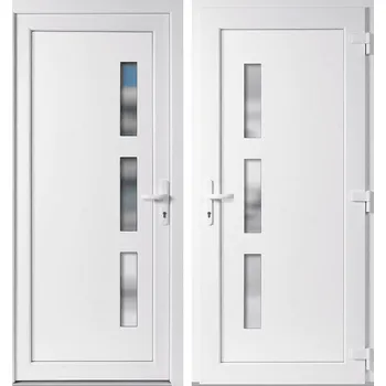 Vchodové dveře OknaDvereNaMiru.cz Vchodové plastové dveře Venus, bílá / bílá, pravé, otevírání ven, 88x198 cm