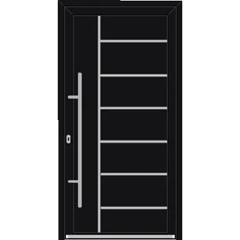 Vchodové dveře OknaDvereNaMiru.cz Vchodové plastové dveře INOX 1833 – standardní termín výroby 90 x 180 cm