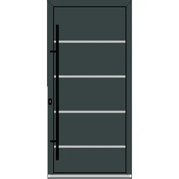 Vchodové dveře OknaDvereNaMiru.cz Vchodové plastové dveře INOX 1436 – standardní termín výroby 80 x 180 cm