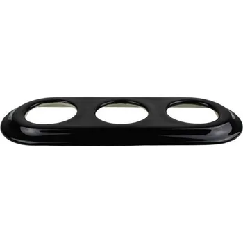 vypínač Elhard Velký kulatý keramický trojrámeček, černý