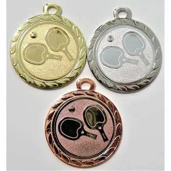 Ping-pong medaile DI3206-A22 - změna emblému viz.další foto. Stuhu vyberte z naší nabidky.