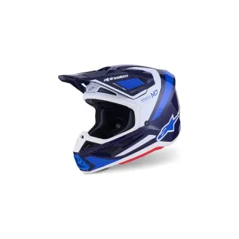 Helma na motorku Mx Helma Alpinestars S-M7 Rise Helmet Blue / White Glossy 26, Velikost XS (53-54cm)
