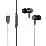 KSIX drátová sluchátka, USB-C, 120 cm, kompatibilní Android + iPhone 15, Černá