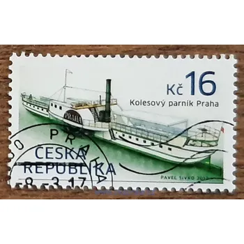 Sběratelství ČR 919 raz., Historické dopravní prostředky: kolesový parník Praha, r. 2017