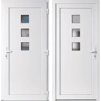 Vchodové dveře OknaDvereNaMiru.cz Vchodové plastové dveře Ella, bílá / bílá, pravé, otevírání dovnitř, 110x210 cm