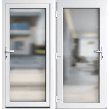 Vchodové dveře OknaDvereNaMiru.cz Vchodové plastové dveře 3-3 sklo crepi, bílá / bílá, levé, otevírání ven, 110x210 cm