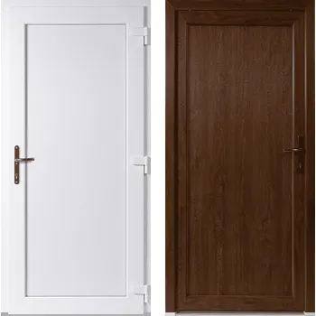 Vchodové dveře OknaDvereNaMiru.cz Vchodové plastové dveře Emily plné, zlatý dub / bílá, pravé, otevírání dovnitř, 105x205 cm