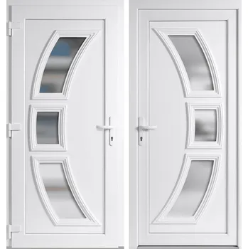 Vchodové dveře OknaDvereNaMiru.cz Vchodové plastové dveře Celia, bílá / bílá, levé, otevírání dovnitř, 110x210 cm
