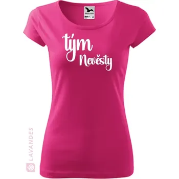 Dámské tričko Tričko pro tým nevěsty, purpurová, S (Tričko pro tým nevěsty)