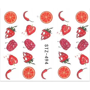 Samolepky na Zdobení Nehtů Vodolepky Barevné Ovoce STZ-494