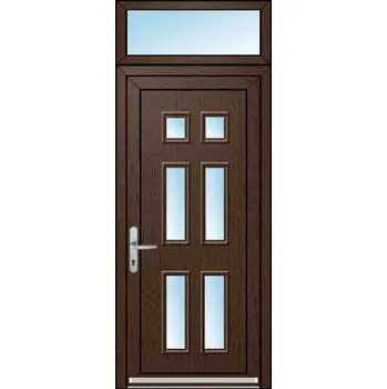 Vchodové dveře OknaDvereNaMiru.cz Vchodové plastové dveře 3D Ariel 2 + Nadsvětlík – standardní termín výroby 90 x 220 cm