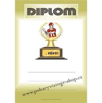 Baseball diplom A4 č.6
