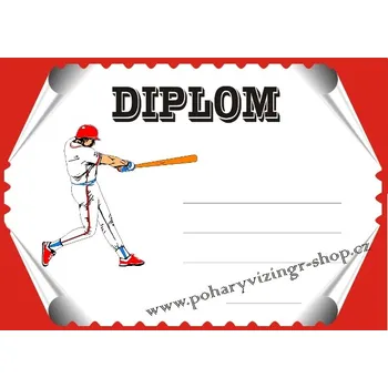 Baseball diplom A4 č.12
