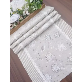 ubrus Běhoun - chmýří pampelišek na béžové režné