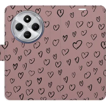 Pouzdro na mobilní telefon Flipové pouzdro iSaprio - Heart Dark 02 - Xiaomi Redmi 14C / Poco C75