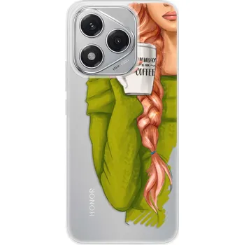 Pouzdro na mobilní telefon Odolné silikonové pouzdro iSaprio - My Coffe and Redhead Girl - Honor 400 Lite