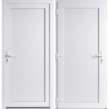 Vchodové dveře OknaDvereNaMiru.cz Vchodové plastové dveře Emily plné, bílá / bílá, levé, otevírání ven, 80x198 cm