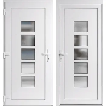 Vchodové dveře OknaDvereNaMiru.cz Vchodové plastové dveře Lucy, bílá / bílá, levé, otevírání dovnitř, 110x210 cm