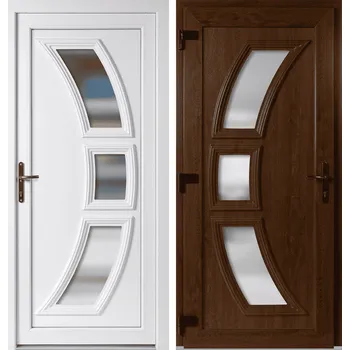 Vchodové dveře OknaDvereNaMiru.cz Vchodové plastové dveře Celia, zlatý dub / bílá, levé, otevírání ven, 110x210 cm