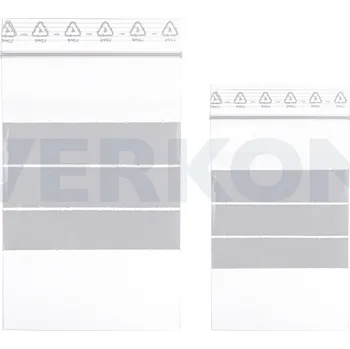 Potravinová fólie Sáček na vzorky, LDPE, zipový uzávěr, pole na popis, Rozměry [mm]: 100 x 70, Balení [ks]: 100