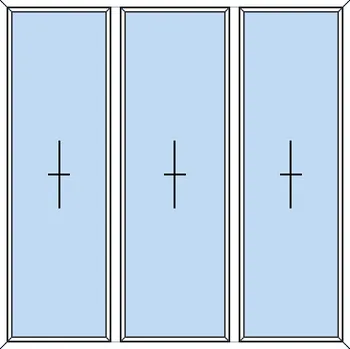Okno OknaDvereNaMiru.cz Trojkřídlé plastové okno FIX + FIX + FIX 120 x 50 cm