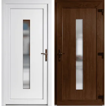 Vchodové dveře OknaDvereNaMiru.cz Vchodové plastové dveře Hana, zlatý dub / bílá, pravé, otevírání ven, 88x198 cm