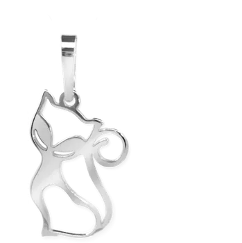 Přívěsek Yoowey Přívěsek stříbrný kočka PA6022 Stříbrná