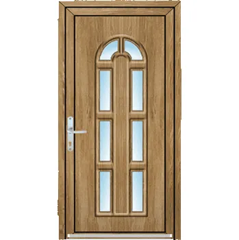 Vchodové dveře OknaDvereNaMiru.cz Vchodové plastové dveře 3D Linda 1 – standardní termín výroby 90 x 195 cm