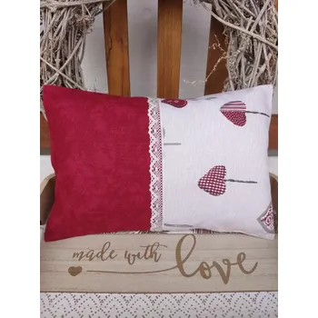 Polštář Nahřívací polštářek s levandulí a pohankou – Srdíčka na provázku & vínový mramor